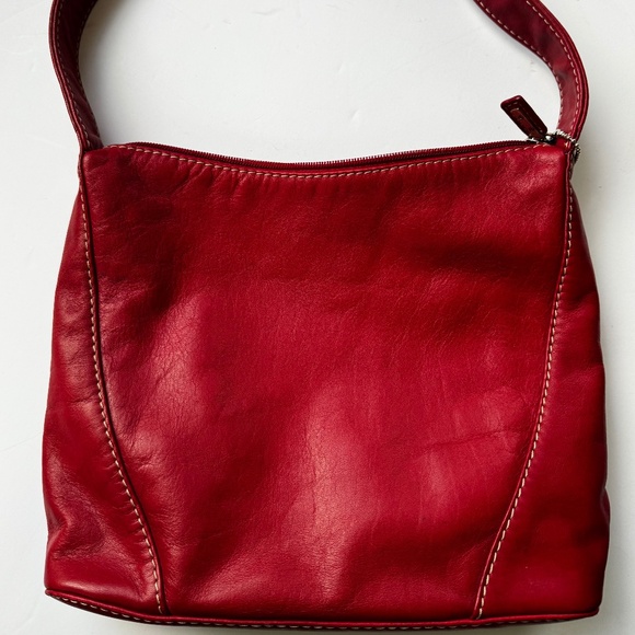 NICE! Fossil Red Leather Purse Bag Shoulder Handbag Vintage Red Oxblood 75082 - Picture 6 of 6